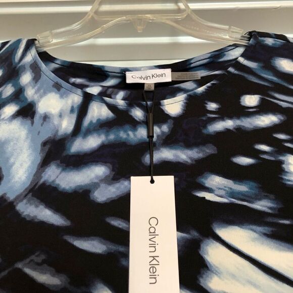 Calvin Klein - 🎉HP c 2 🎉 NWT - L Sz XS Everyday Crew Neck Chiffon Sleeve Blouse - Picture 7 of 14